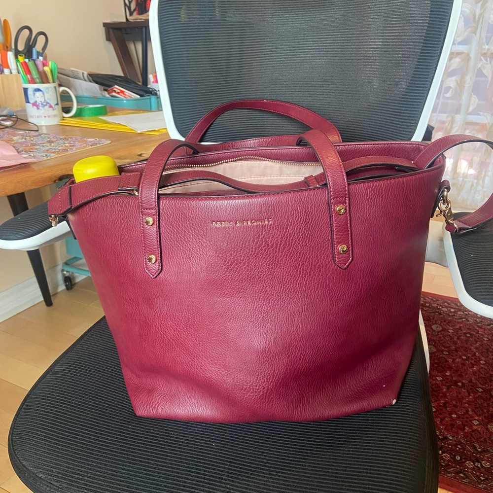 Poppy and Peonies Go Getter Tote Bag - Berry